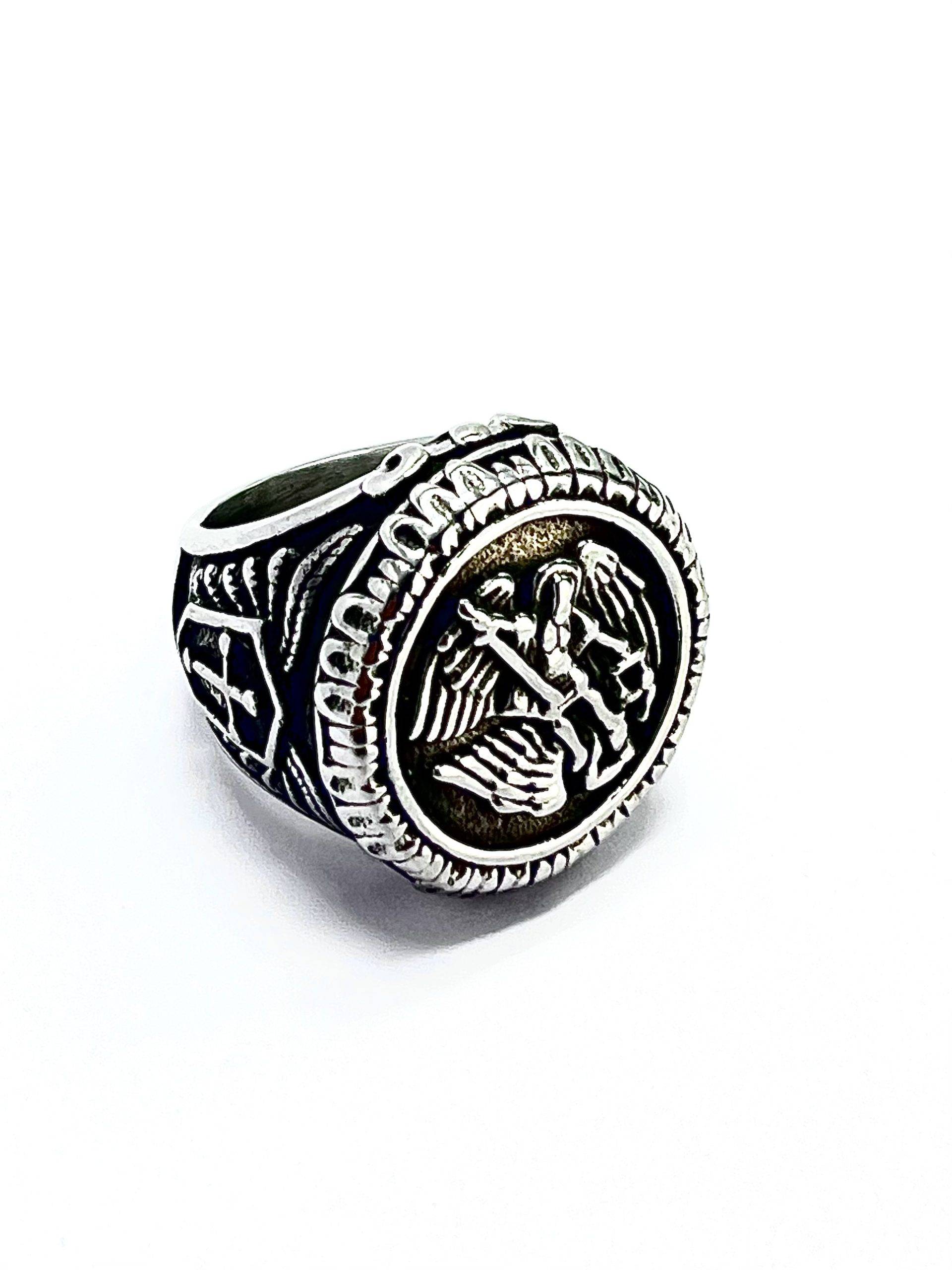 Anillo Ángel En Acero Inoxidable Diseño Michael Protect - Imagen 2
