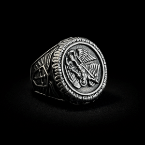 Anillo Ángel En Acero Inoxidable Diseño Michael Protect