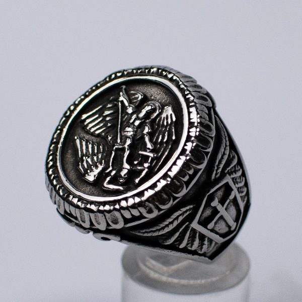 Anillo Ángel En Acero Inoxidable Diseño Michael Protect - Imagen 5
