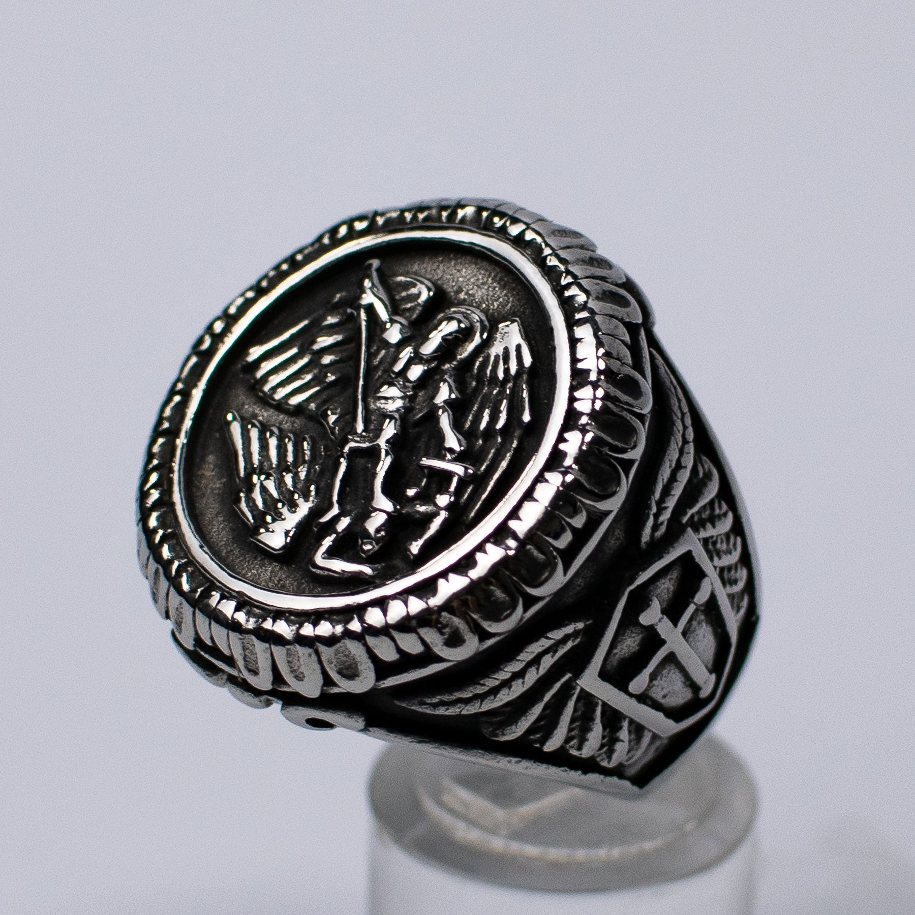 Anillo Ángel En Acero Inoxidable Diseño Michael Protect - Imagen 5