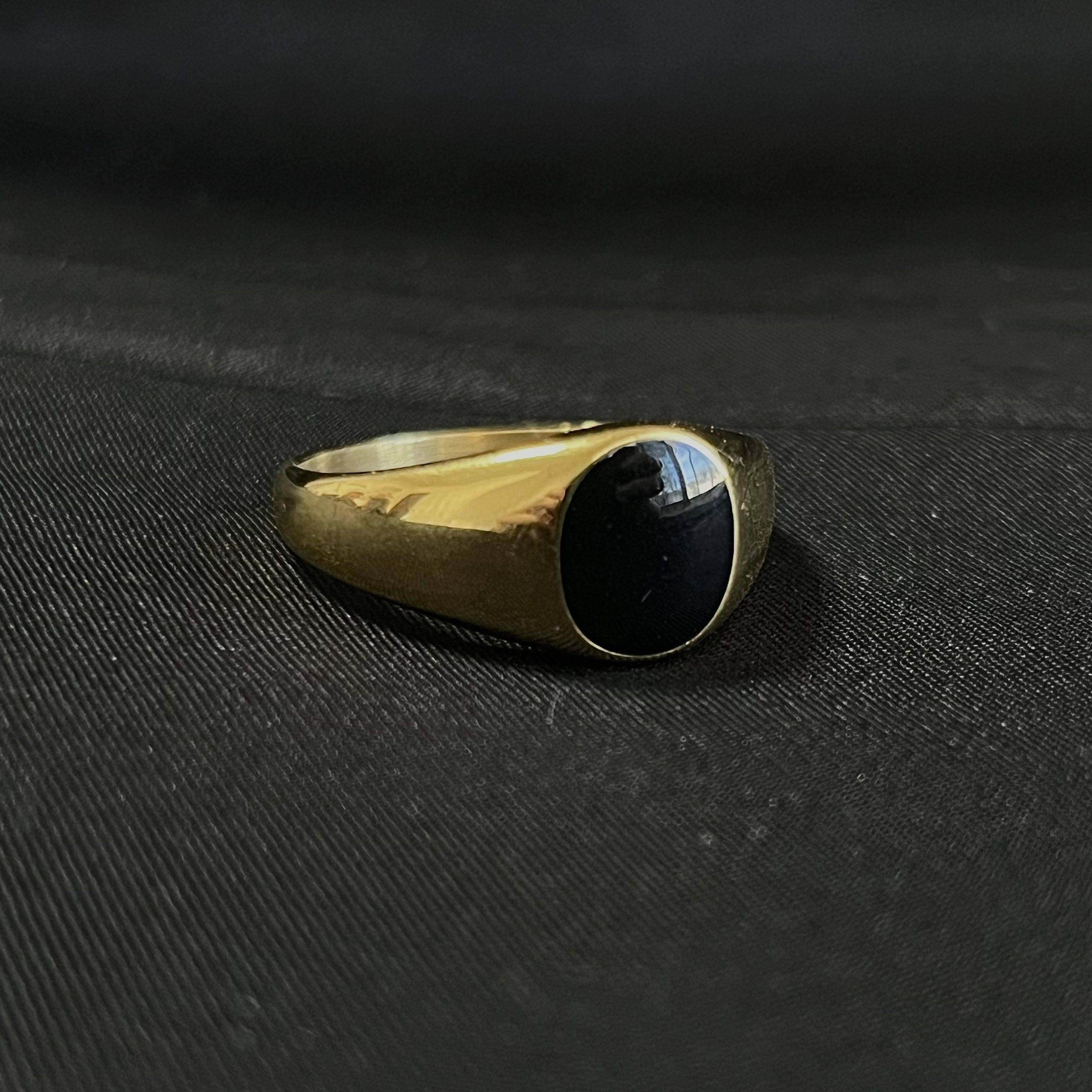 Anillo Modelo Chico Piedra Onix Gold