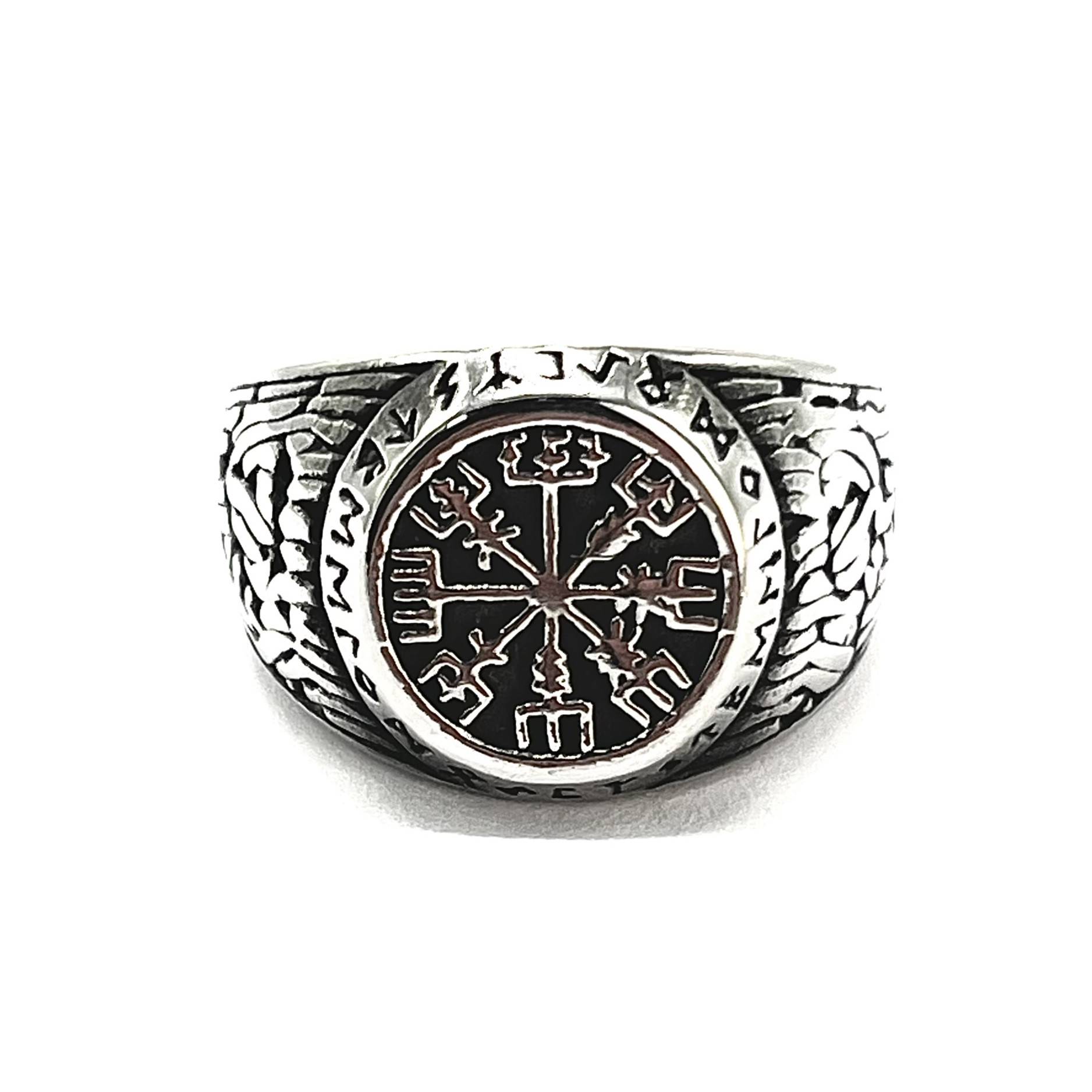 Anillo Retro Circular Vikingas Acero Inoxidable - Imagen 3