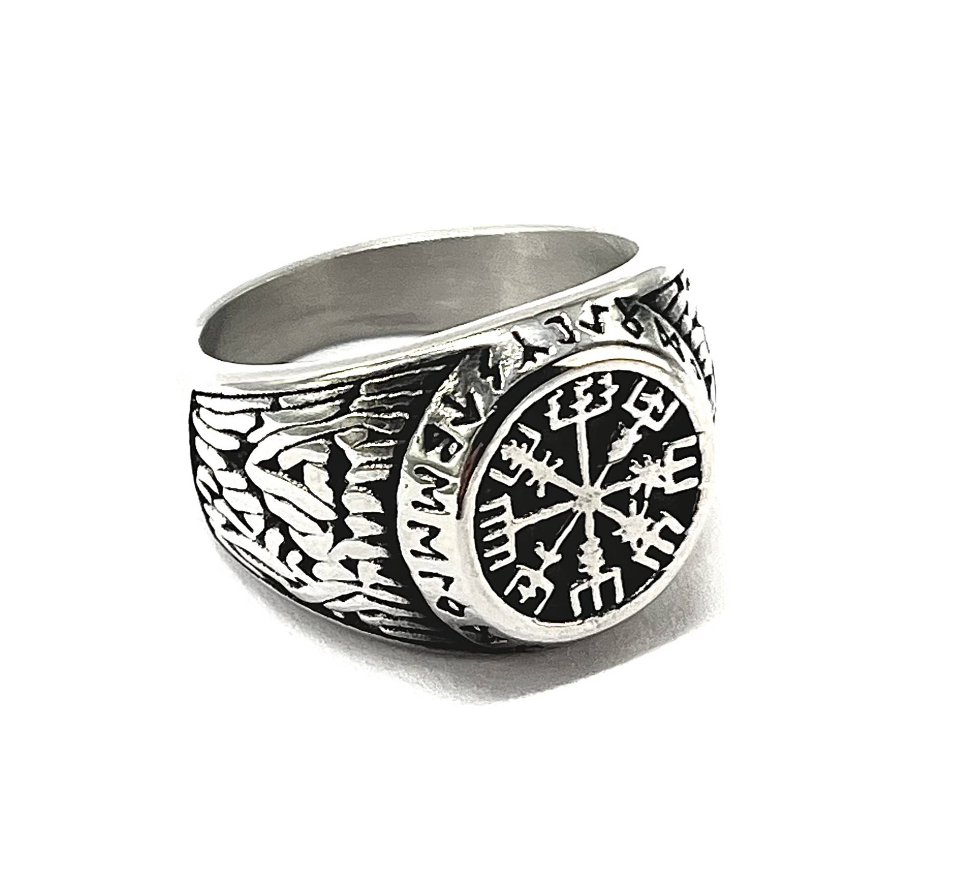 Anillo Retro Circular Vikingas Acero Inoxidable