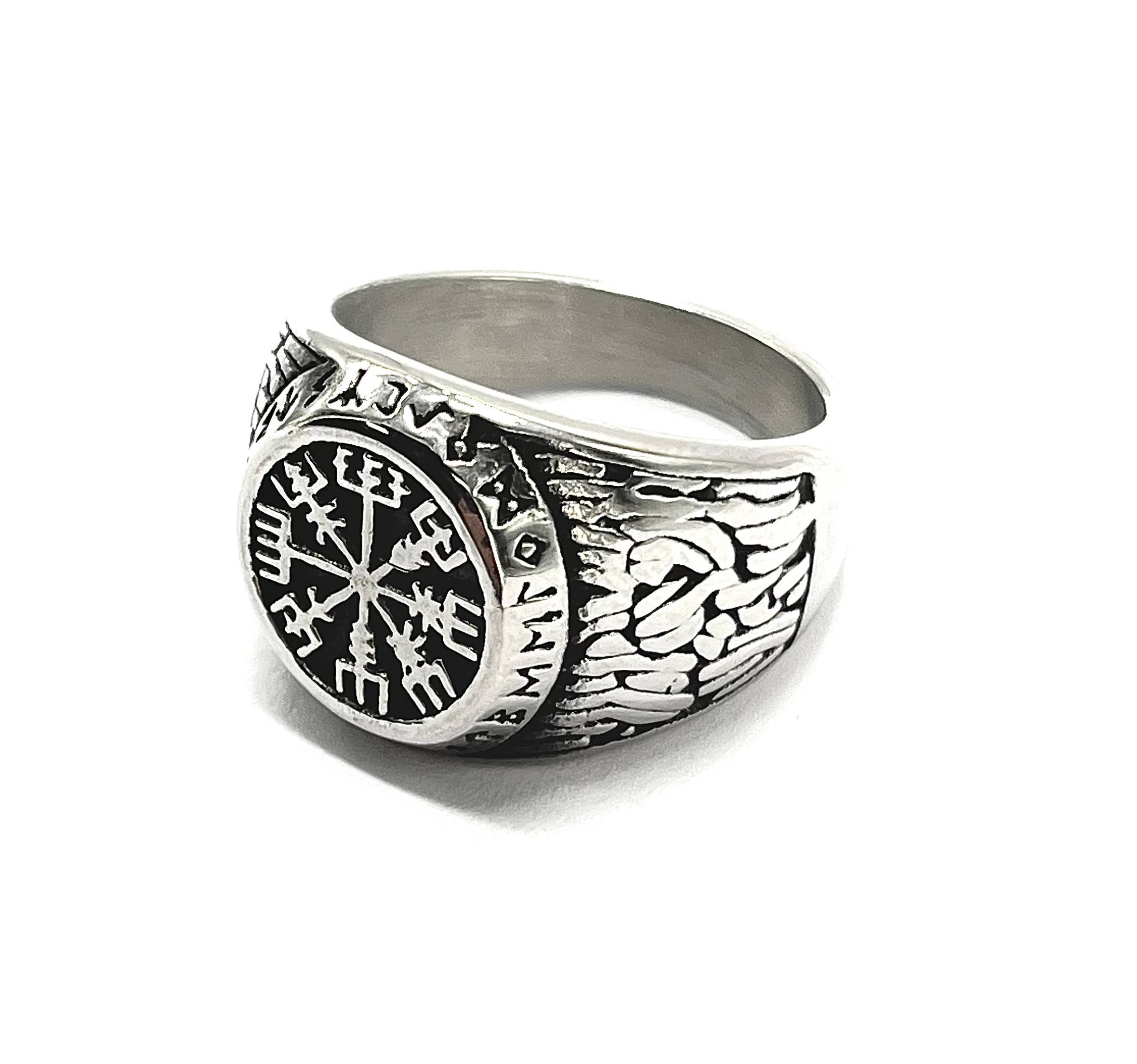 Anillo Retro Circular Vikingas Acero Inoxidable - Imagen 2