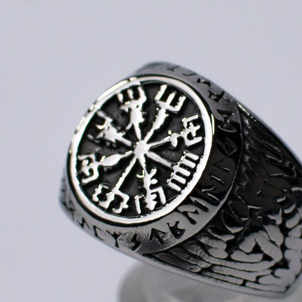 Anillo Retro Circular Vikingas Acero Inoxidable - Imagen 4