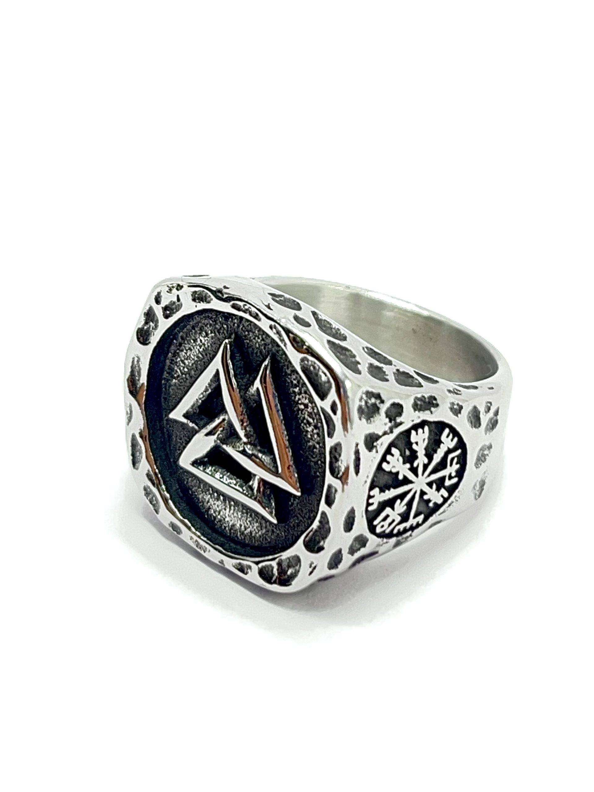 Anillo Clasic Modelo Triangular Nórdico Vikingo - Imagen 3