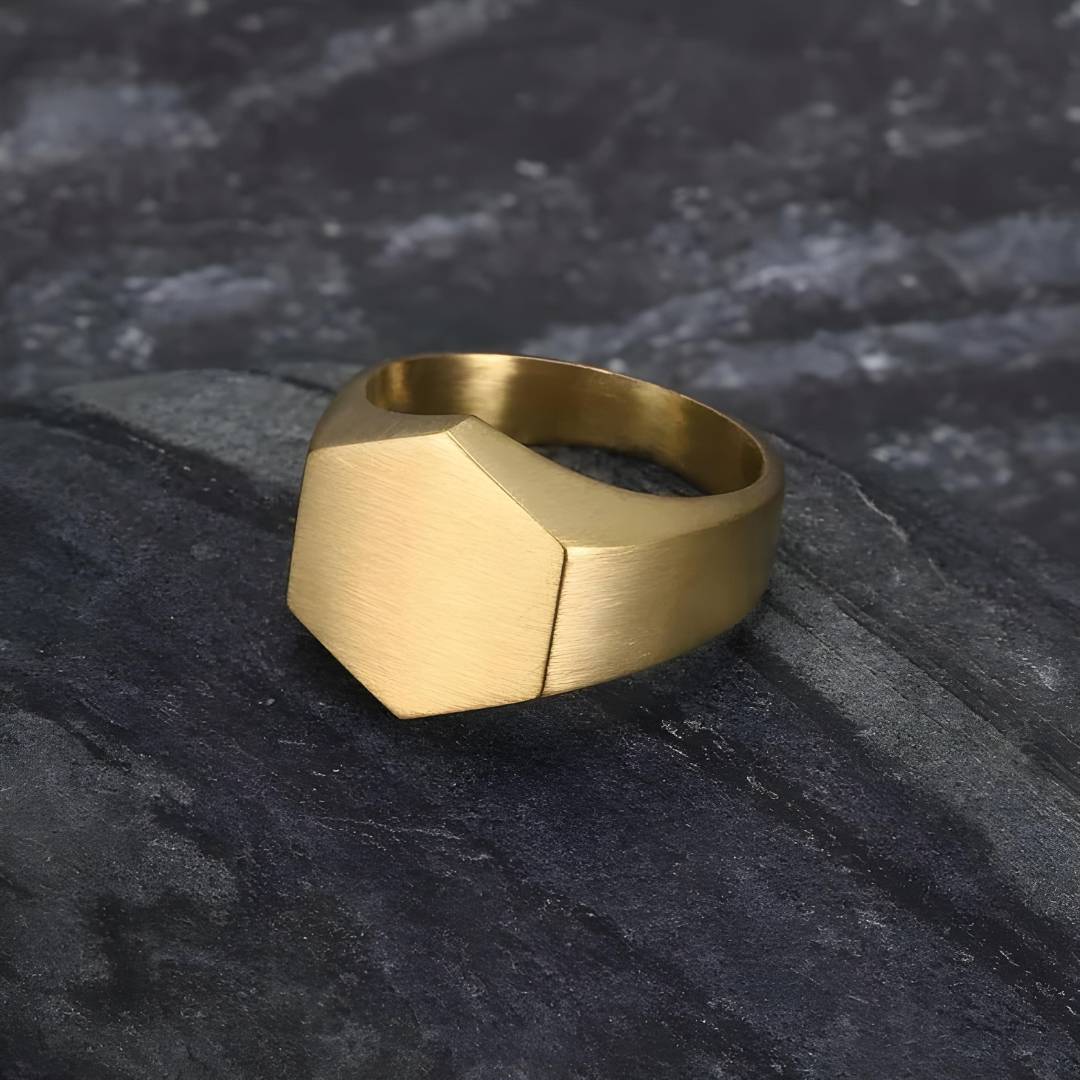 Anillo Hexagonal Gold - Imagen 2