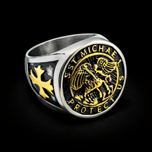 Anillo Angel Diseño Michael Protect Gold