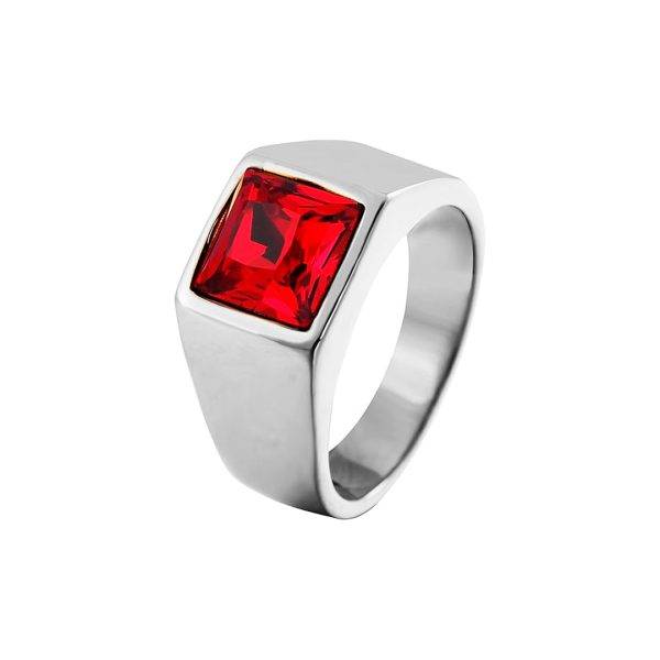 Anillo Piedra Roja Silver